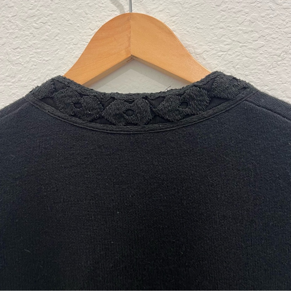 Rare Kobi Halperin Jaycie Black Crochet Lace Trim and Pockets Sweater Vest M‎ - Picture 7 of 11